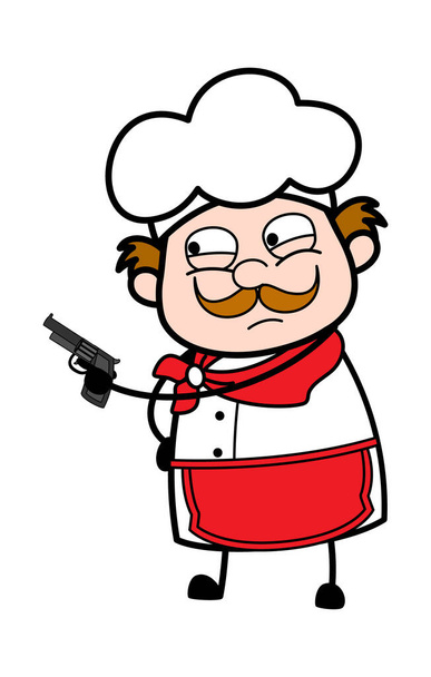Cartoon Businessman Pointing Gun - Вектор,изображение