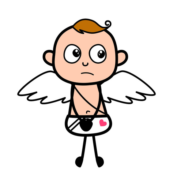Shy Angel Cartoon Illustration - Vector, Image