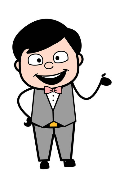 Feliz Groom Desenhos animados Ilustração
 - Vetor, Imagem