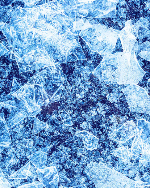 A jég textúrája télen. Absztrakt háttér tervezés, fényképezett közelkép. - Fotó, kép