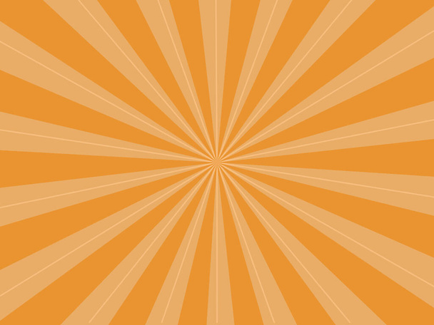 Güneş ışınları turuncu arka plan. Güneş ışığı patlaması. Vektör illüstrasyonu - Vektör, Görsel