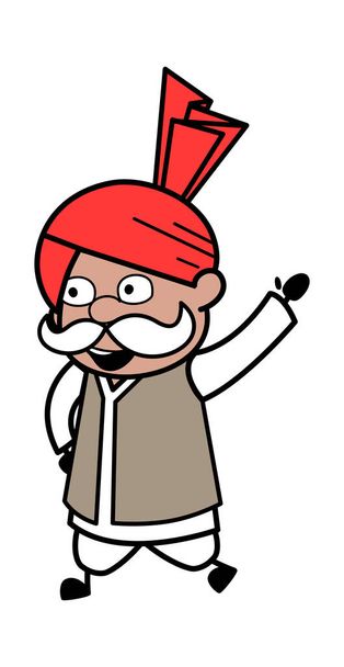 Cartoon Haryanvi Old Man říká ahoj - Vektor, obrázek