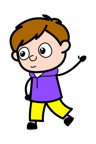 Opgefokte Hand Boy cartoon - Vector, afbeelding