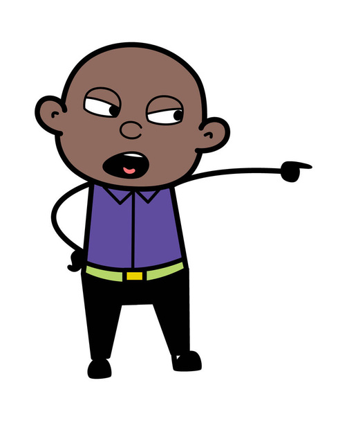 Angry Cartoon Cartoon Bald Black Shouting - Vector, Image