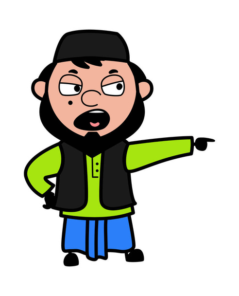 Angry Cartoon Muslim Man Shouting - Vector, Image