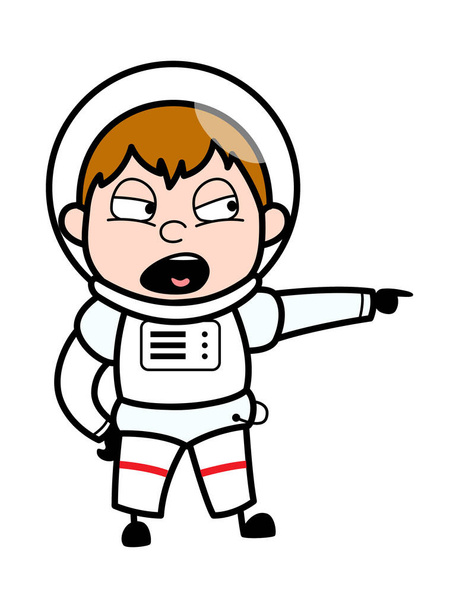 Angry Cartoon Astronaut Shouting Illustration - Vector, Image