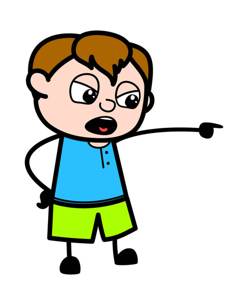 Angry Cartoon Teen Boy Shouting Illustration - Vector, Image