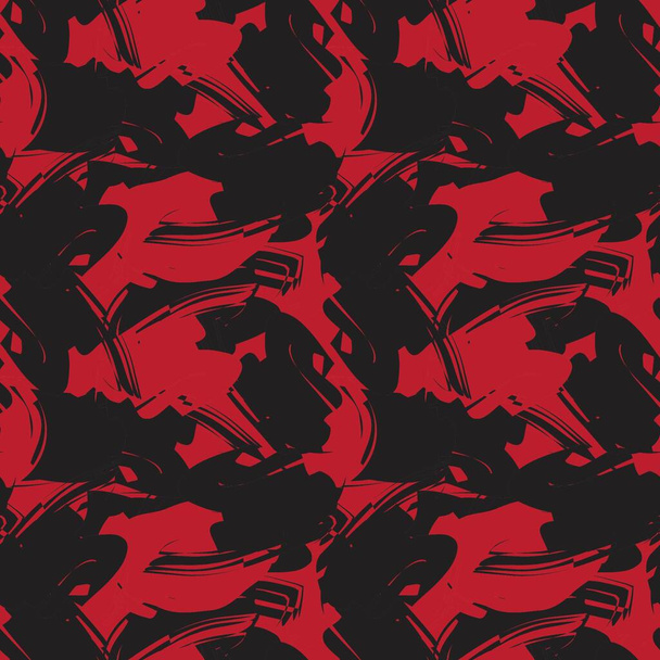 Rode Camouflage abstracte naadloze patroon achtergrond geschikt voor mode textiel, graphics - Vector, afbeelding