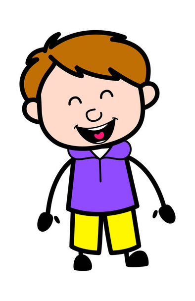 Αξιολάτρευτο αγόρι εικονογράφηση κινουμένων σχεδίων - Διάνυσμα, εικόνα