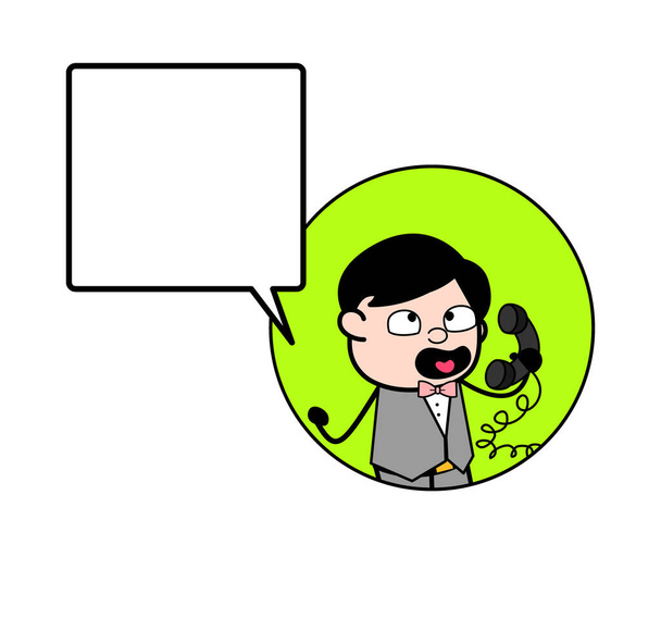 Cartoon bruidegom Calling op mobiele telefoon  - Vector, afbeelding