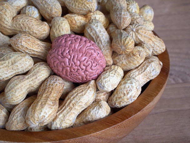 Eating peanuts can help reduce the chance of stroke in the brain. - Photo, Image