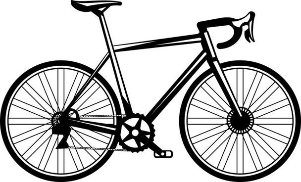 Bicicletta isolata e monocromatica. Illustrazione vettoriale. - Vettoriali, immagini