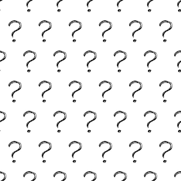 Seamless pattern with doodle question mark symbol - Vector, Image
