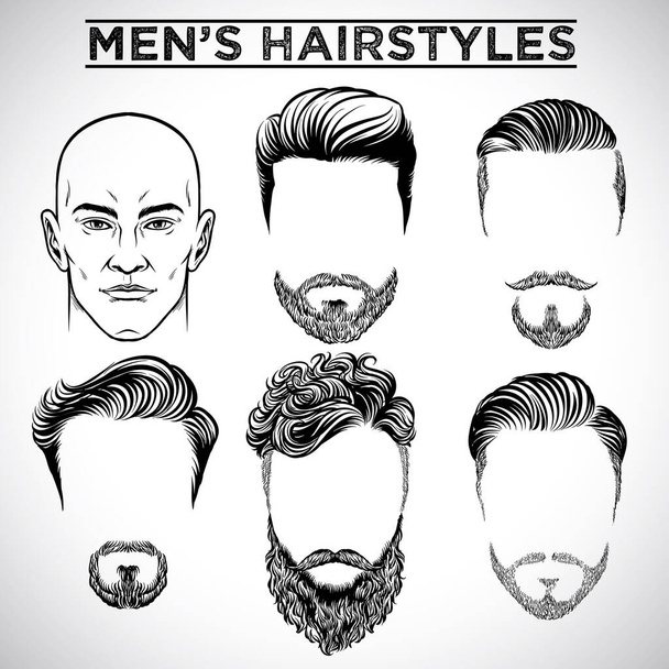 vector of men hairstyles collection - Vector, Image