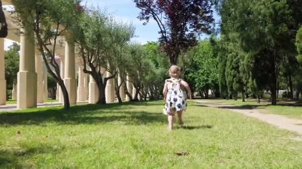 The girl runs for a soap bubble - Filmati, video