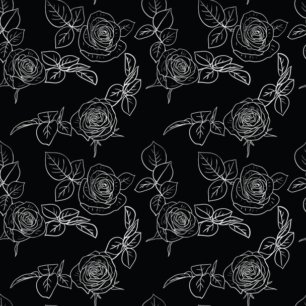 Seamless pattern with roses - Vector, Image