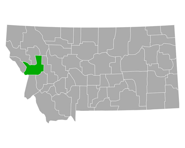 Map of Missoula in Montana - Vector, Image