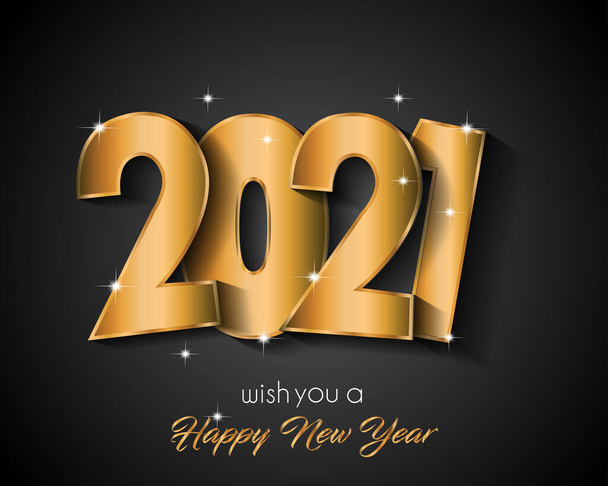 2021 Happy New Year background for your seasonal invitations, festive posters, greetings cards. - Vektor, obrázek
