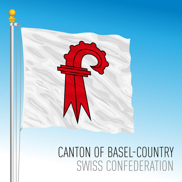 Καντόνιο Basel Country, επίσημη σημαία, Ελβετία, ευρωπαϊκή χώρα, διανυσματική απεικόνιση - Διάνυσμα, εικόνα