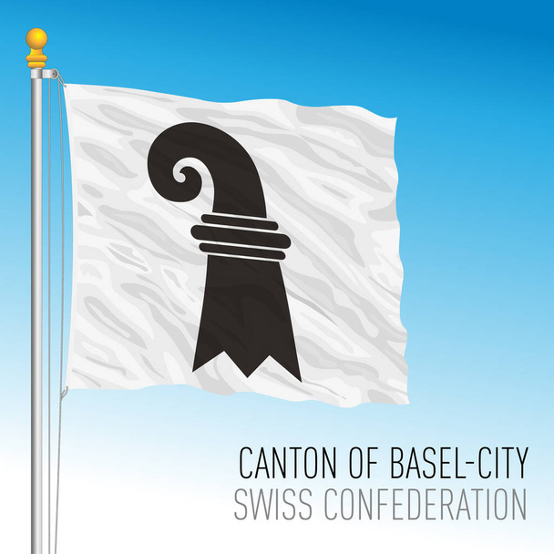 Cantone di Basilea Città, bandiera ufficiale, Svizzera, paese europeo, illustrazione vettoriale - Vettoriali, immagini