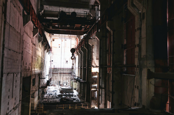 Réacteurs des bâtiments 5 et 6 à Pripyat, zone d'exclusion de Tchernobyl. Centrale nucléaire de Tchernobyl Zone d'aliénation en Ukraine Union soviétique - Photo, image