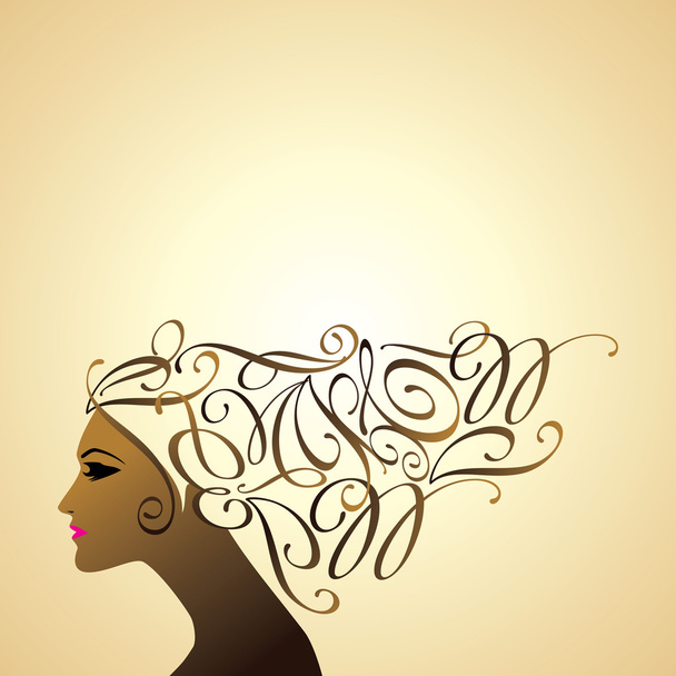 Beautiful woman with floral hair - Vector, Image