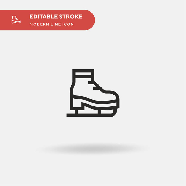 Ice Skating Simple vector icon. Illustration symbol design template for web mobile UI element. Perfect color modern pictogram on editable stroke. Ice Skating icons for your business project - Vector, Image