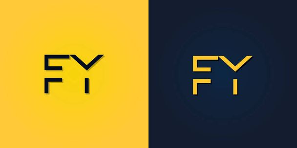 Minimalistisch Abstract Eerste letter FY logo. Dit logo is creatief voorzien van een abstracte letter en is geschikt voor welk bedrijf of merk deze initialen beginnen. - Vector, afbeelding