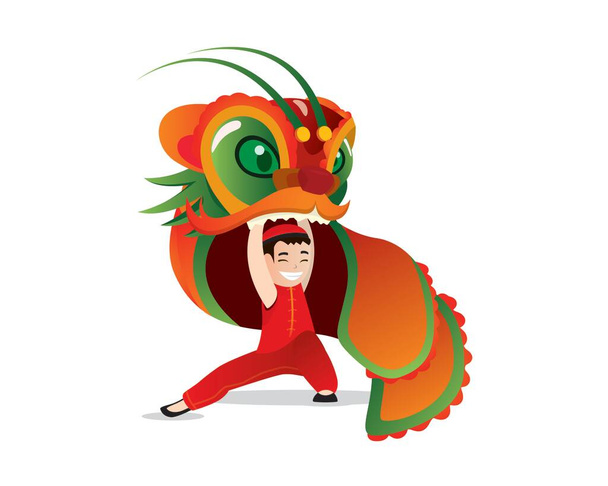 Танець лева і китайський Новий рік - Вектор, зображення