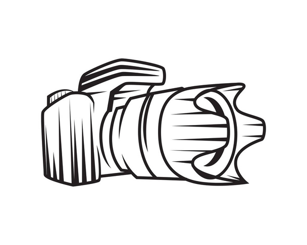 Фотография и вектор силуэта камеры DSLR - Вектор,изображение