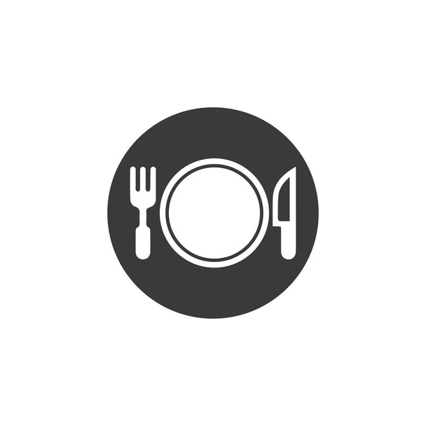 Villa, kés és kanál ikon logó vektor template.design étterem - Vektor, kép