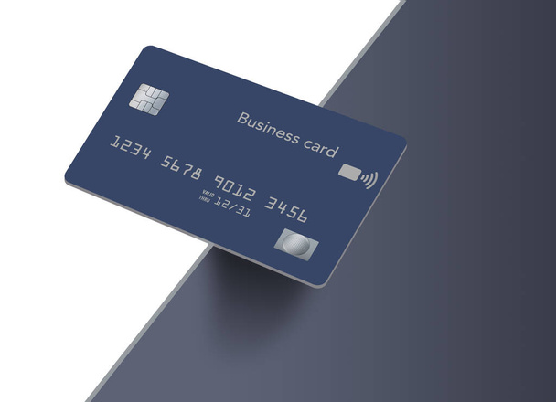 Biznesowa karta kredytowa na krawędzi na tej ilustracji. - Zdjęcie, obraz