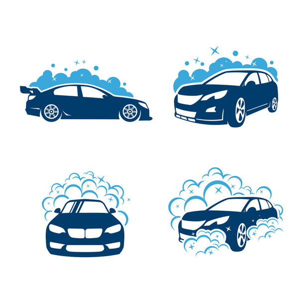 Logo dell'autolavaggio, vettore del logo di pulizia dell'automobile - Vettoriali, immagini