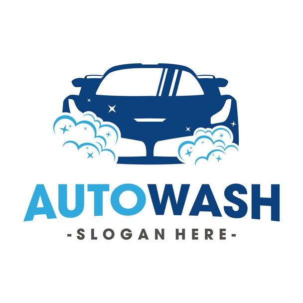 Logo de lavage de voiture, Logo de nettoyage de voiture vecteur - Vecteur, image
