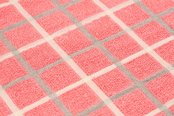 Textura de toalla rosa, gris y blanca como fondo. - Foto, imagen