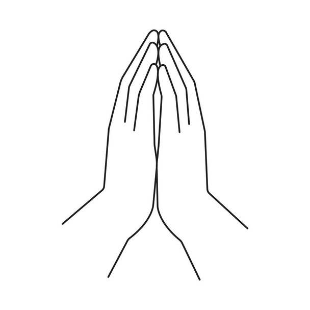 Vector beeld van handen in gebed. Illustratie van het geloof in God. Symbool van religiositeit en christendom. - Vector, afbeelding