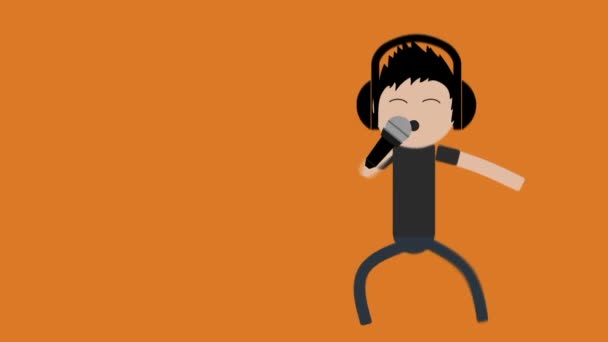 Animation de caractère parlant avec microphone - Séquence, vidéo