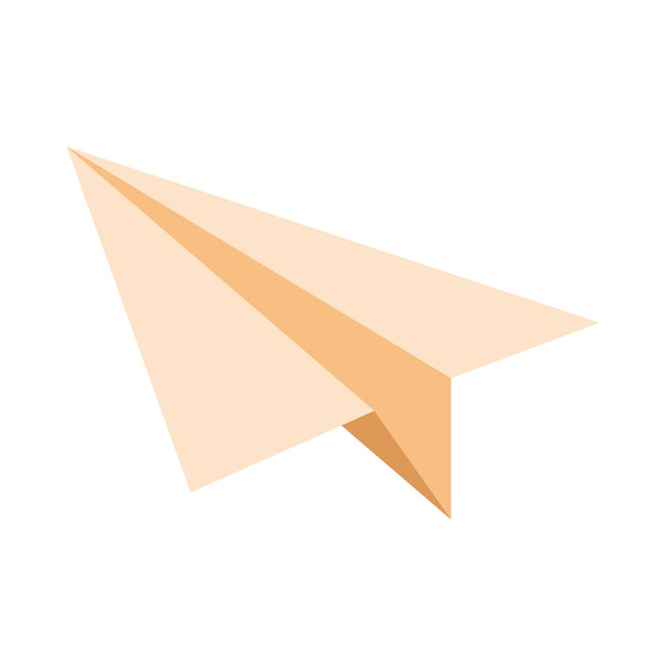 airplane paper flying isolated icon - Vector, Imagen