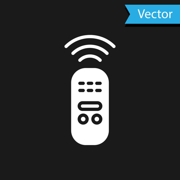 Icona del sistema di telecomando Smart White isolato su sfondo nero. Internet delle cose concetto con connessione wireless. Vettore. - Vettoriali, immagini