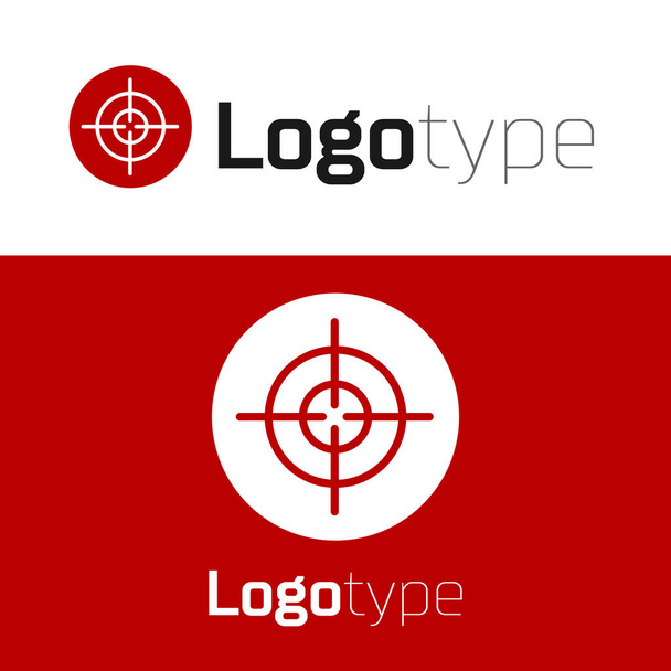 Ікона Red Target ізольована на білому тлі. Чиста ціль з номерами для стрільби або стрільби. Logo design template element Вектор. - Вектор, зображення