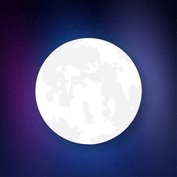 Planet in Space. Realistic moon. Vector stock illustration. - Vector, Image