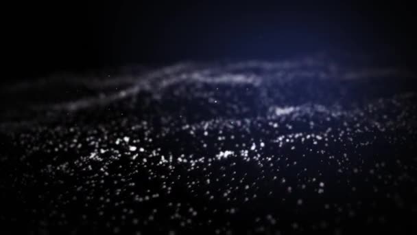 серебристые частицы волновой фон на черном фоне - Кадры, видео