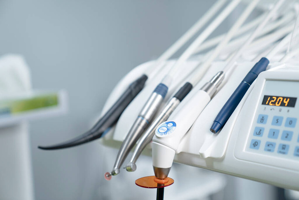 Dentists office. Close up  of modern dentists office equipment. - 写真・画像