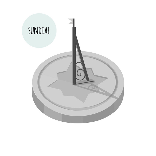 Image of a sundial. Flat design. - Vector, Image