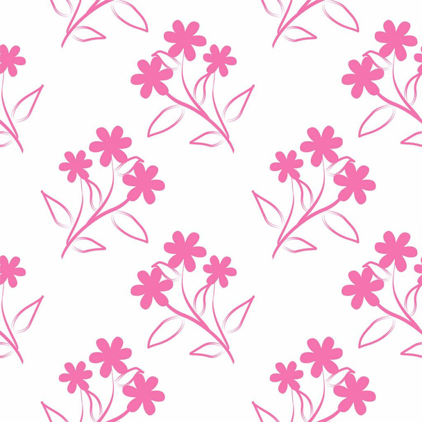 花のモチーフでシームレスなパターンは、布、テーブルクロス、毛布、シャツ、ドレス、ポスター、紙のために印刷することができます. - ベクター画像