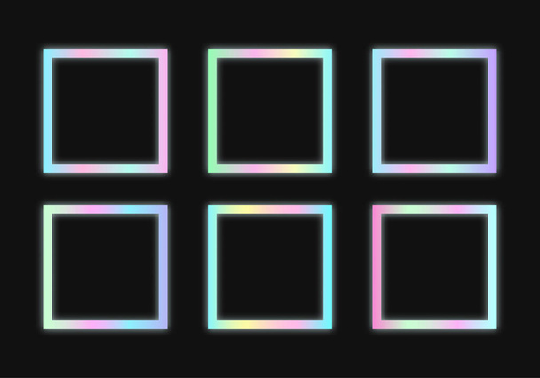 Marcos holográficos rectangulares ambientados en estilo psicodélico vaporwave
. - Vector, Imagen