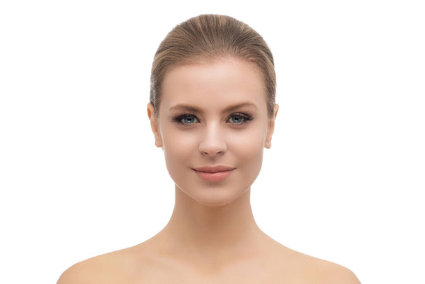Face of a beautiful girl. Skin lifting and cosmetics concepts. - Zdjęcie, obraz