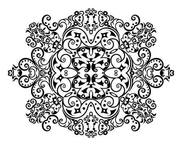 Vetor abstrato cor preta decorativo floral etnia ornamental ilustração
. - Vetor, Imagem