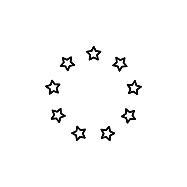 Illustratie vectorgrafiek van ronde ster icoon. Geschikt voor waardering, onderscheiding, decoratie enz.. - Vector, afbeelding