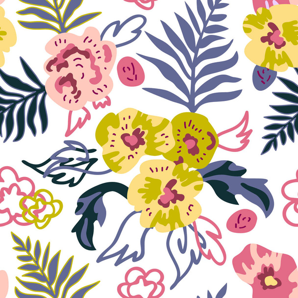 Sketchy floral print. - Vector, Image